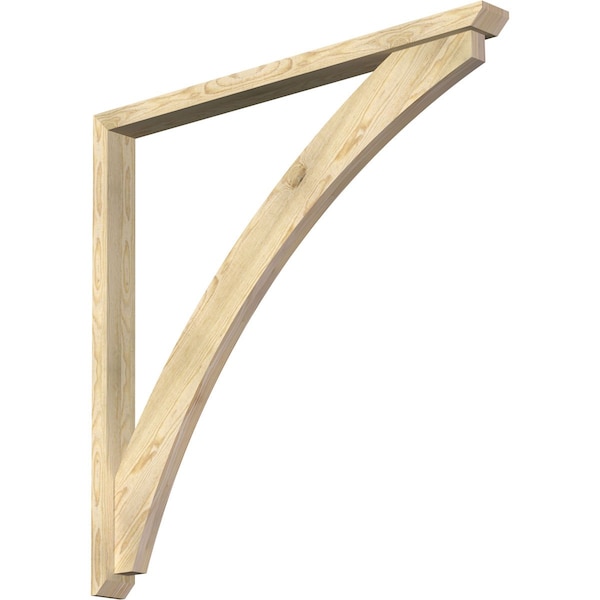 Ekena Millwork Thorton Slat Rough Sawn Bracket w/ Offset Brace, Douglas Fir, 4"W x 48"D x 48"H BKT0402X48X48THR06RDF - main
